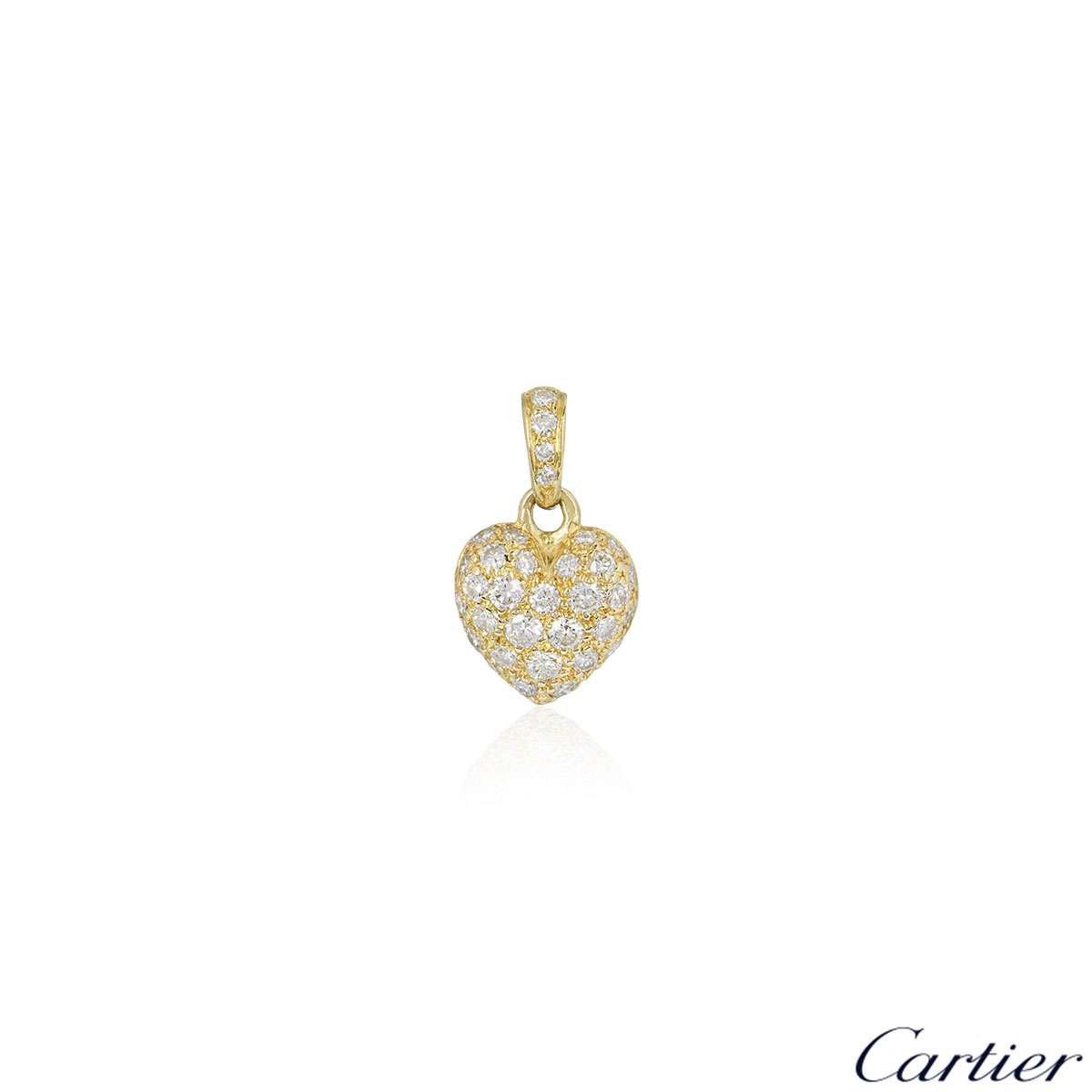 Cartier Yellow Gold Diamond Heart Charm | Rich Diamonds